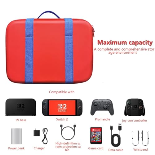 Image of PSS (2 Pack Carrying Case Compatible with Nintendo Switch 2 2025, Protective Hard Shell Case for Switch 2, Portable Travel Bag with Handles and Shoulder Straps for Switch 2 Console and Accessories