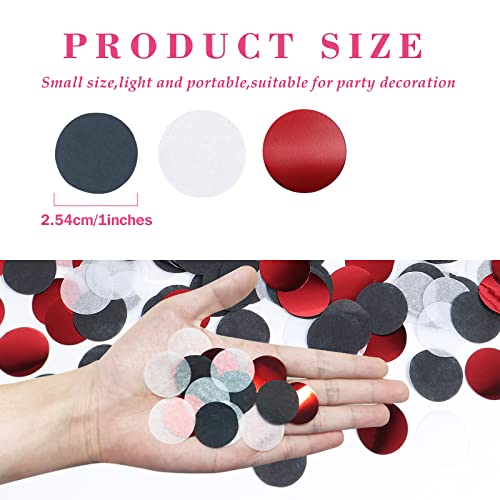 Image of VCOSTORE 1 Inch Tissue Paper Confetti Circles,1.76oz Round Paper Table Confetti Circle Dots, Suitable for Birthday Wedding Party Decoration and Baby Shower decorations,Redand Black,5000 Pieces