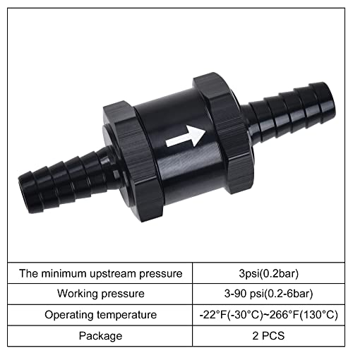 Evil Energy 5/16" Fuel Check Valve One Way Inline Non Return Diesel Gasoline Black(8mm OD,2PCS) by EVIL ENERGY - Image 4