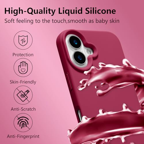Coque silicone Magsafe iPhone 17 rouge fine antichoc - 2