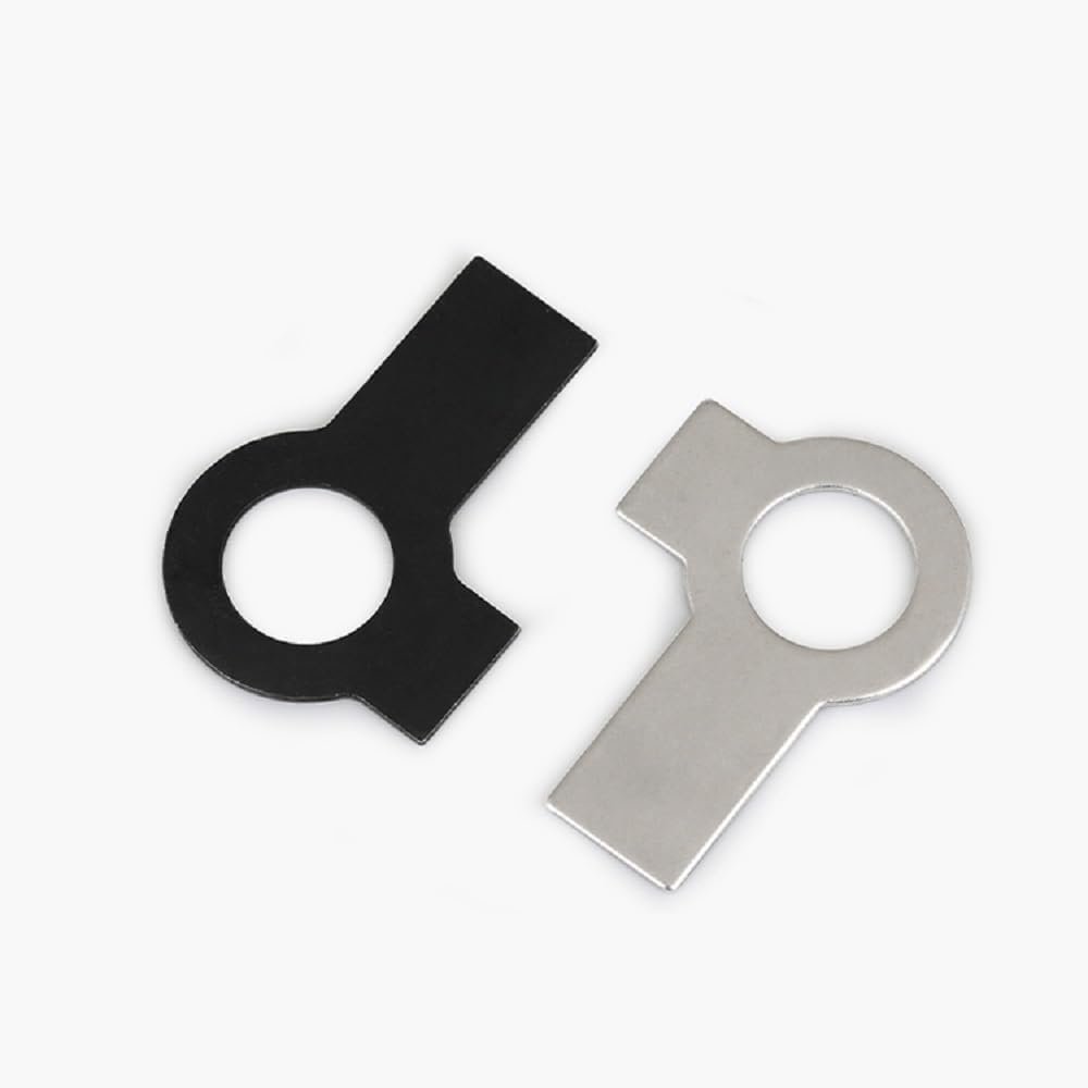 2-20pcs M3 M4 M5 GB855 Tab Washers With Two Tabs 304 Stainless Steel Locking Wash With Double Wing - (Inner Diameter: M8 20pcs, Color: Black)