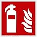 Schild Feuerlöscher | extra langnachleuchtend | PVC selbstklebend 148x148mm | DIN EN ISO 7010 F001 | DIN 67510 (Brandschutzzeichen) Dreifke® extra 160