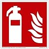 Schild Feuerlöscher | extra langnachleuchtend | PVC selbstklebend 148x148mm | DIN EN ISO 7010 F001 | DIN 67510 (Brandschutzzeichen) Dreifke® extra 160