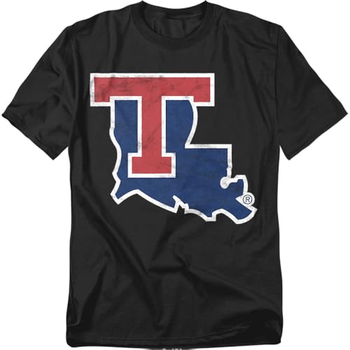 Louisiana Tech University Official Primary Logo Unisex Adult, Black, 4XL