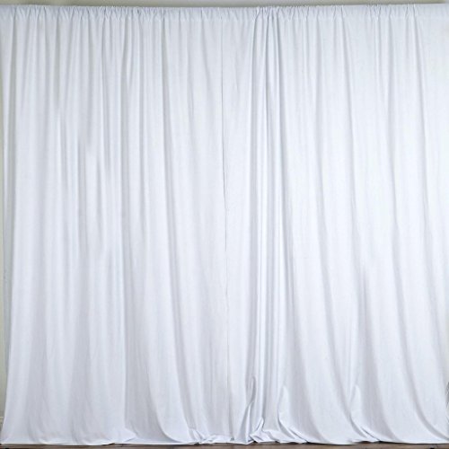 lovemyfabric 100% Polyester Window Curtain/Stage Backdrop Curtain/Photography Backdrop 58" Inch X 108" Inch (1, White)