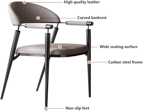Miniatura 4 de Sillas de comedor, Modernas sillas de comedor de cuero sintético conjunto con brazos asientos de cocina,Sillas para comedor