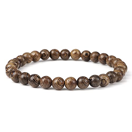 Bracelets en bois de 12 mm élastique yoga pour femmes et hommes spirituels