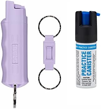 SABRE Pepper Spray, Quick Release Keychain for Easy Carry and Fast Access, Finger Grip for More Accurate and Faster Aim, Maximum Police Strength OC Spray, 25 Bursts, Secure and Easy to Use Safety