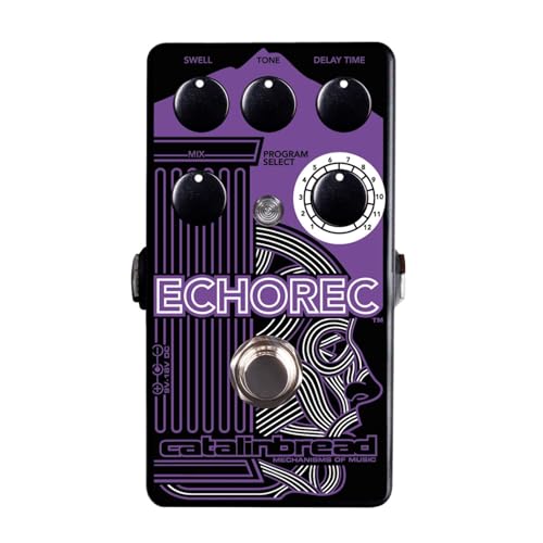 Catalinbread ECHOREC Multi-Head Delay Guitar Effects Pedal with 12 Position Switch, Tone Knob, and Arpeggio Chording (Purple)
