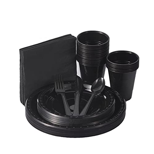 FULING Black Party Dinnerware Set 175 PCS