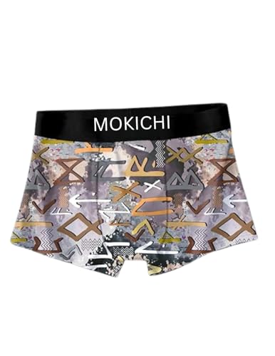 Image of Men's Printed Boxer Briefs Pack of 4 | Soft Stretch Cotton Blend Trunks | Breathable Comfortable Innerwear | Elastic Waistband |