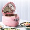 Peach Heart-Shaped Rice Cooker, Smart 300W Rice Cooker, 1.8L, 1-3 People, Non-Stick Pan, Constant Temperature InsulationPink
