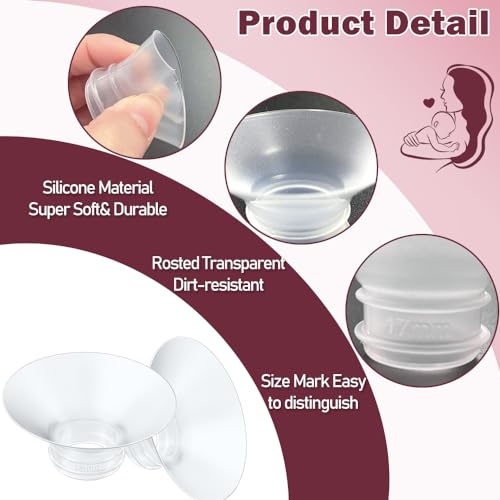 Image of 8PC Flange Insert 15 /17 /19 /21mm Compatible with Momcozy M5 /M6 / /M9 Wearable Breast Pump Replacement, BPA Free Silicone M5 /M6 /M9 Flange Inserts Same Suction as OEM(8PC-4Size)
