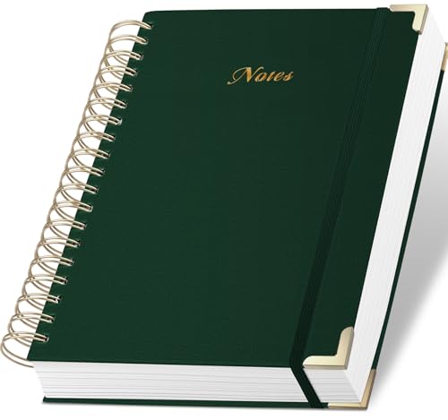 Spiral Notebook Journal, 328 Pages Linen Hardcover College Ruled Notebook, Lined Thick Journals for Women Men, A5 Thick Spiral Journal for Writing, 100GSM Paper, Cute Notebooks for Work School