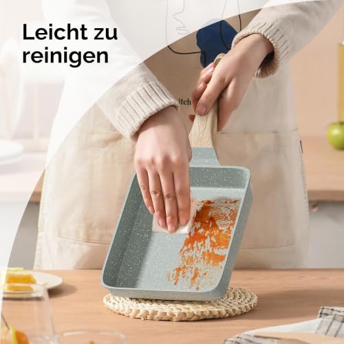 Foto von RIOVARM Antihaft Tamagoyaki Omelette Pfanne, Induktion Eierpfanne mit Granit Beschichtung, Kleine Bratpfanne ohne PFOA, Eierpochierpfanne für das Frühstück, Pfannkuchen Pfanne, Camping Pfanne
