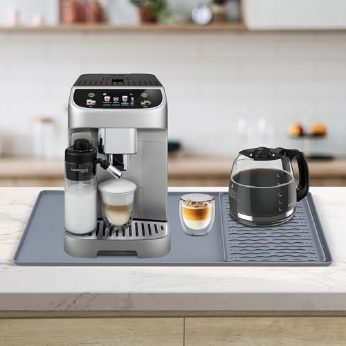 Silicone Coffee Mat, 40x60cm Silicone Mat Under Coffee Machines Countertop Coffee Maker Mat with Raised Edges Stackable, Coffee Bar Mat for Kitchen Coffee Station - Image 2