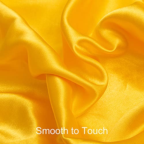 Ntbay 2 Pack Silk Satin Fitted Crib Sheet, Super Soft And Silky 28X52 Crib Sheet For Standard Crib And Toddler Mattresses, Boys, Girls, Unisex, Yellow, 28X52 Inches #TOP2