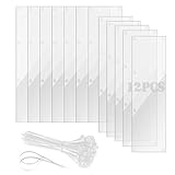 Sysmashing 12Pcs Pet Cage Liner 14' x 4.7' Cage Urine Guard Side Lining Clear Sheet Rabbit Guinea Pig Side Lining with Holes Zip Ties for Hedgehog,Hamster,Chinchilla,Rabbit and Other Small Animals