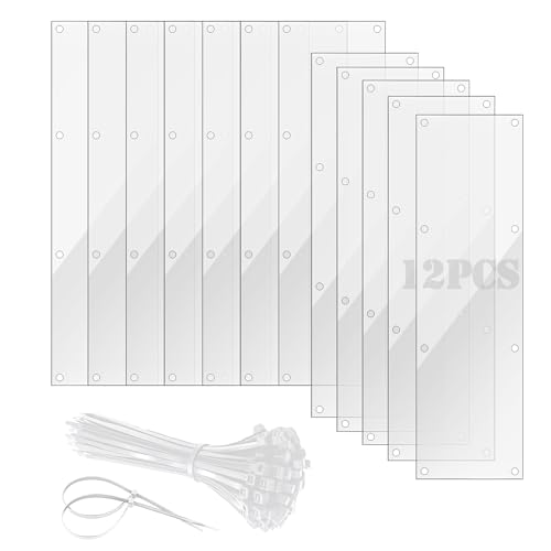 Sysmashing 12Pcs Pet Cage Liner 14" x 4.7" Cage Urine Guard Side Lining Clear Sheet Rabbit Guinea Pig Side Lining with Holes Zip Ties for Hedgehog,Hamster,Chinchilla,Rabbit and Other Small Animals