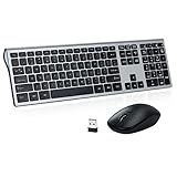 Wireless Keyboard Mouse Combo, Z-LITONG 2.4GHz Ultrathin Full-Size 109 Keys Keyboard and Ergonomic 3 Level DPI Adjustable Silent Mouse with USB Receiver for Windows, Laptop, PC (Space Grey)