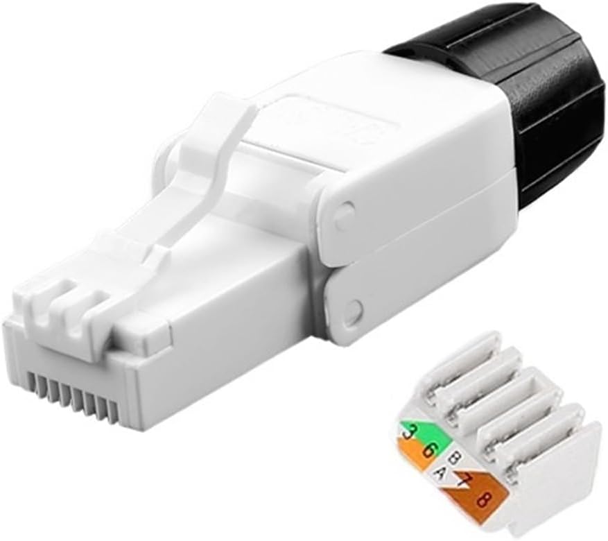 RJ45 UTP Unshielded Field Connector Modular Plug for 6A/6/5e 23/24 AWG Network LAN Cable(Cat 6 UTP Plastic)