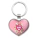 I Love You Flower Heart Wreath Keychain Heart Love Metal Key Chain Ring