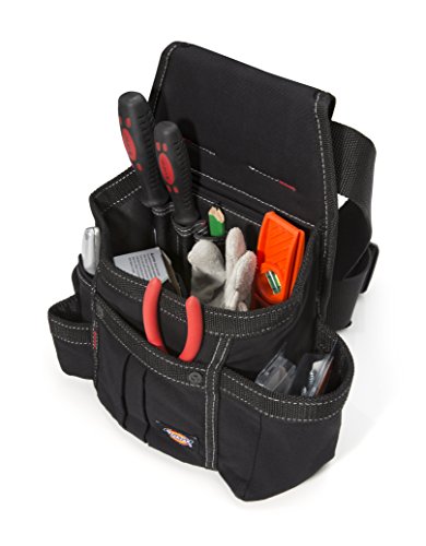Dickies 8-Pocket Tool Belt/Utility Pouch, Adjustable 2-Inch Belt, Durable Canvas Construction, Puncture-Resistant Liner, Black #TOP1