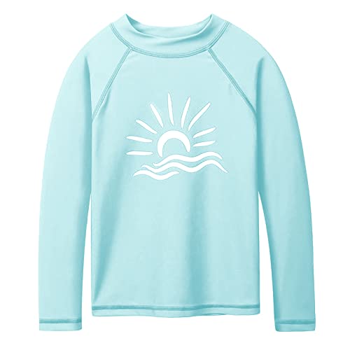 Image of TFJH E Girls & Boys Long Sleeve Rashgurad Swimsuit UPF 50+ Kids Swimwear Sunsuits