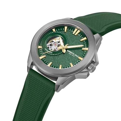 Image of Kenneth Cole Automatic Analog with Green Dial Green Silicone Strap Watch for Men - KCWGZ0103902MNW