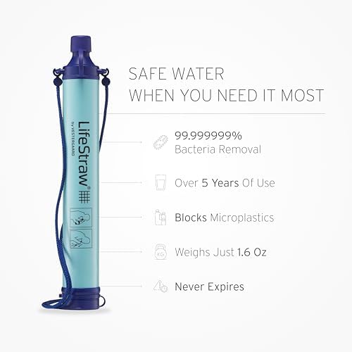 LifeStraw Personal β Water Filter for Hiking, Camping, Travel, and Emergency Preparedness, 1 Pack, Blue - 2