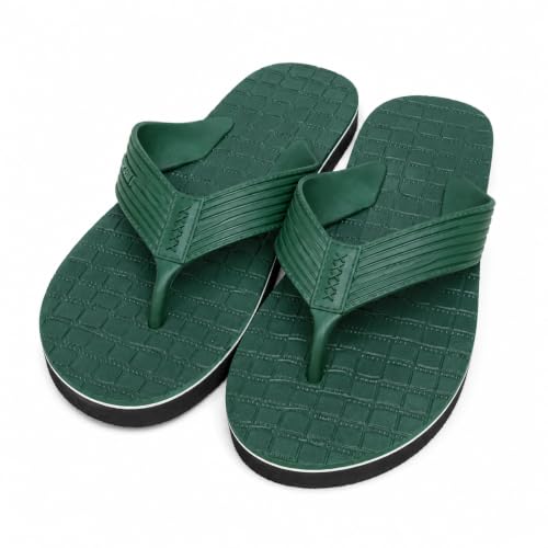 Image of Men's Hawai Flip Flops with Textured Footbed and Dark Outsole