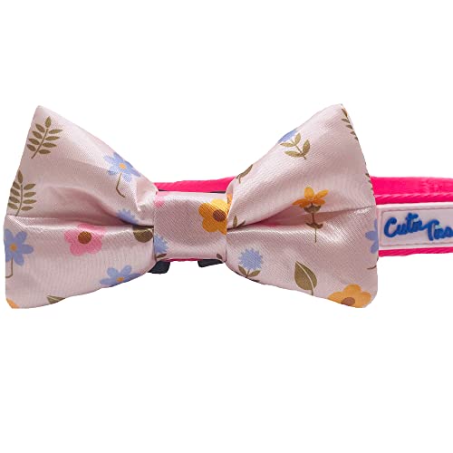 Cutie Ties Dog Bow Tie Floral- 2" X 4" Premium Quality Bow Ties For Dogs - Fancy Dog Tie With Slip Over Elastic Bands - Cute Dog Tie Fits Most Collars - Dog Tie For All Breeds #TOP4