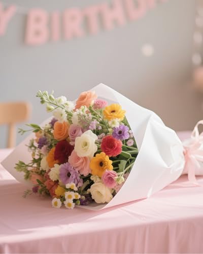 120 Blatt Seidenpapier, Geschenkverpackung Seidenpapier, 70 x 50 cm weißes Verpackungspapier für Weihnachten Geschenkpapier Füller Blumen Kunsthandwerk Geburtstag Hochzeitsdeko, Transparentpapier