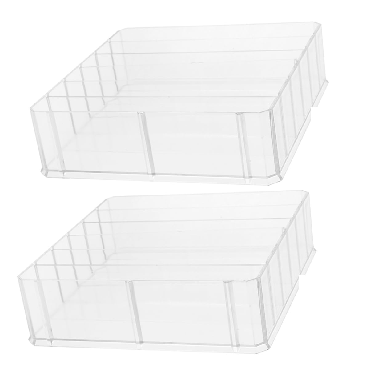 Boîtes de Rangement Organisateur de Billets avec Compartiments Multiples en Acrylique Transparent Lot de 2 Facile à Nettoyer, pour Bureau et Comptoir