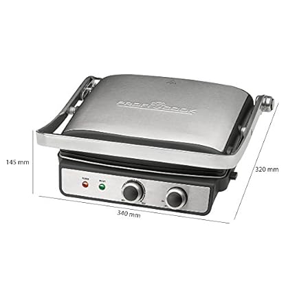 Profi Cook Kontaktgrill PC-KG 1029 Elektrogrill im Edelstahl-Gehäuse, 180° Öffnung zum Grillen auf doppelter Fläche… – Bild 7