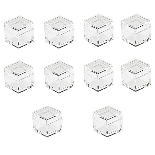 MATYASIGO 10 Stück/Set Acrylhüllen für Elementwürfelform, transparente Boxen, Sammelaufbewahrung für 10 mm 25,4 mm Elementwürfel (10 Stück, S (14 x 14 x 14 mm))