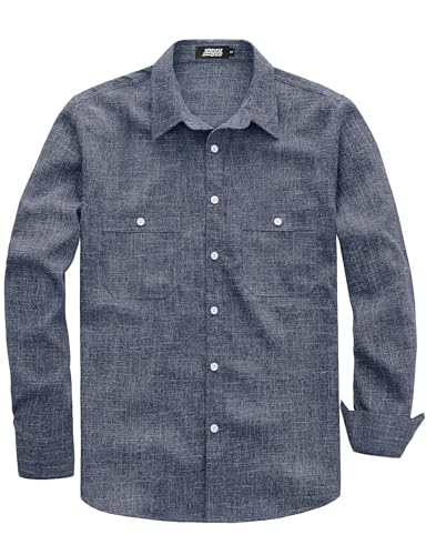 Chemise de travail en chambray d'homme JOGAL idéale pour les sorties et le bureau