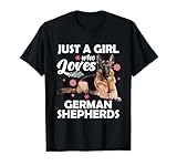 Funny German Shepherd Art for Girls Women Kids Dog Lovers T-Shirt Small
