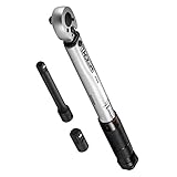 1/4' Clé Dynamométrique, TACKLIFE Clé de Torsion 5 -25 Nm, Certification de Précision ± 4%, Barre d'extension, 3/8' Adaptateur, Double Échelle, Tête à Cliquet Réversible, Coffre de Rangement - HTW4B