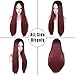 Stamped Glorious Ombre Burgundy Wine Red Wig Long Straight Middle Part Wigs for Women Synthetic 26Inch Women Long Hair Wigs Daily Party Use(Burgundy)