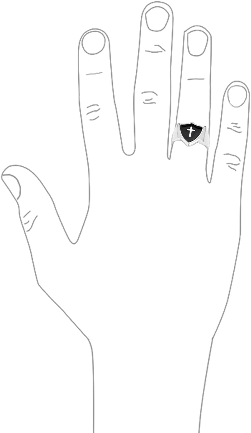 Bling Jewelry Christian Religious Fleur de Lis Cross Ring in Vintage Style for Men and Women Oxidized .925 Sterling Silver