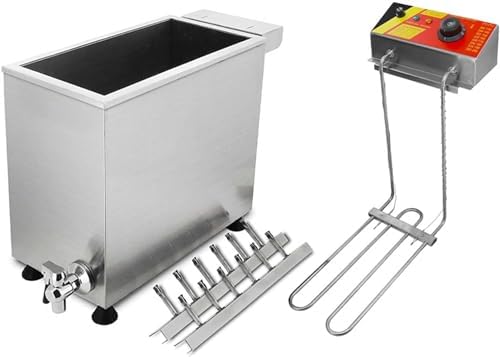 Commercial Deep Fryer 12L/25L,Automatic Cheese Hot Dog Sausage Grill Stove Sticks Frittyer, Sausage Fryers Adjustable Temperature (25L)