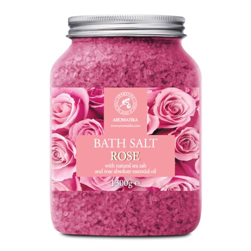 Rose Bath Salts 46 Oz Natural Rosewood Oil & Rose Extract Bath Additive for Spa and Skin Care