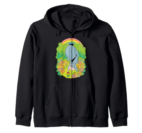 Sweat à capuche Bourriquet Disney avec motif fleurs et arc-en-ciel