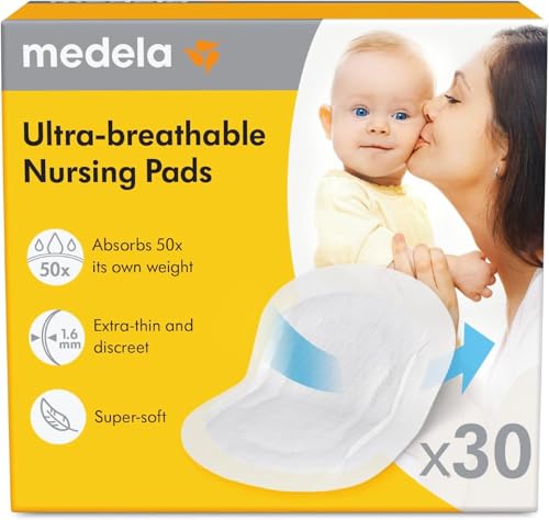 Medela Ultra Breathable Nursing Pads | Highly Absorbent Breathable and Discreet for Comfortable Comfort (Set of 30)