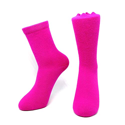 Image of Pure Cashmere Thick Unisex Men Women Crew Mid Calf Causal Socks, Smooth Toes and Heel Sewed by Handwork