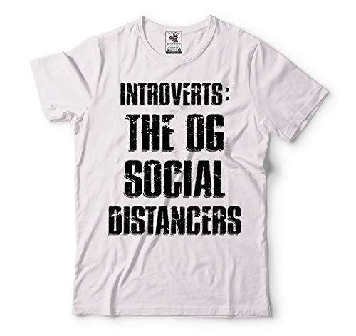 Funny Introvert Playera de distancia social - Blanco - XXX-Large