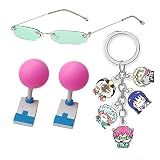 FHLONG Saiki K Hair Clips,Saiki K Glass Amine The Disastrous Life of Saiki K Ccosplay Keychain Accessories, Multi-colored, Medium