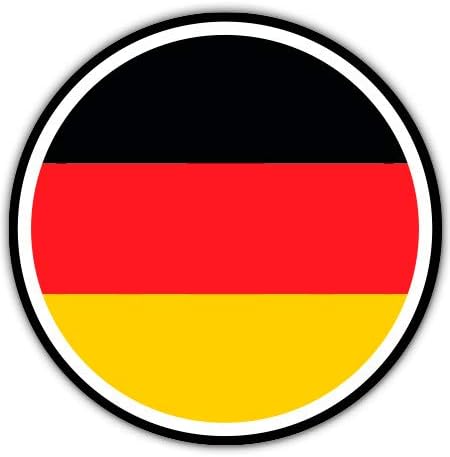 Germany Flag - 3" Vinyl Sticker - for Car Laptop I-Pad Phone Helmet Hard Hat - Waterproof Decal