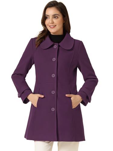 パラスパレス　ジャケット コート　レディース　3　ライトアウター　上着　麻　紫 Amazon | [Allegra K] レディース ピーターパンカラー エレガント